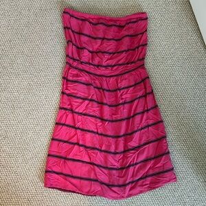 Strapless Pink and Navy Dress